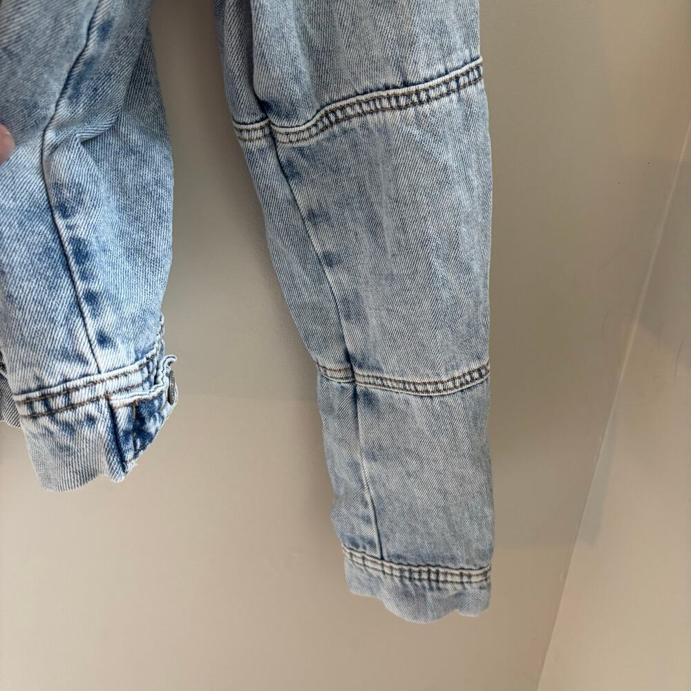 Free People Rumors Denim Jacket Staple Boho Festival Size Small - Picture 6 of 10